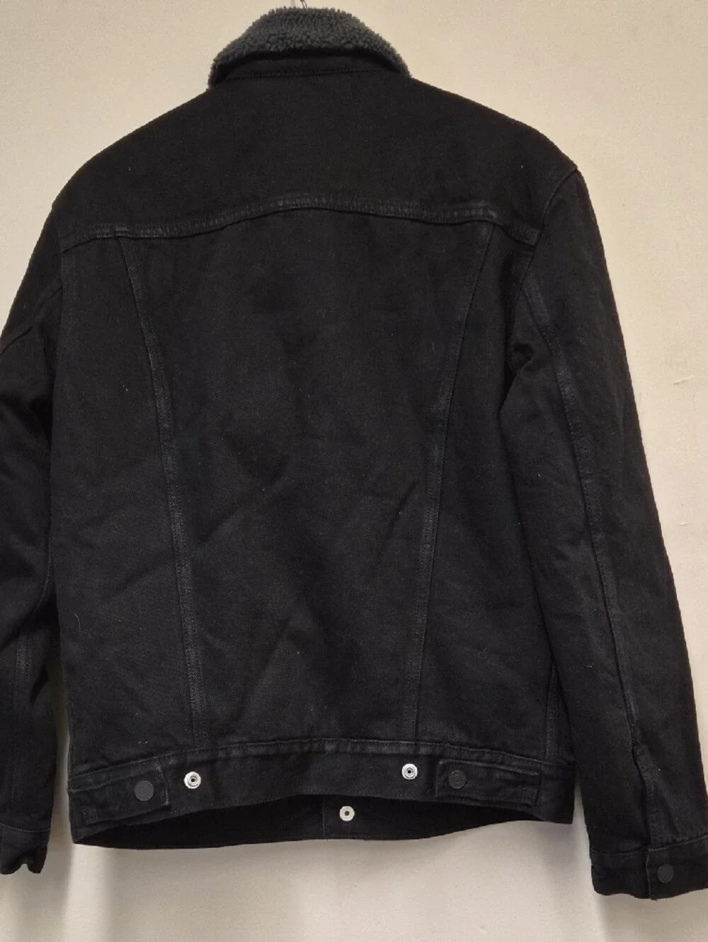 Levi's Black Denim Sherpa Collar Jacket Size M